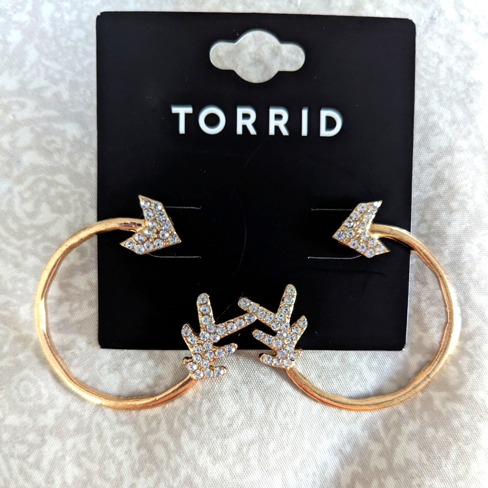 Torrid Pave Arrow Hoops